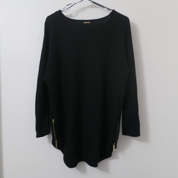 Michael Kors Size XL Black Tunic Slouchy Sweater Side Zip Loungewear - Picture 7 of 10